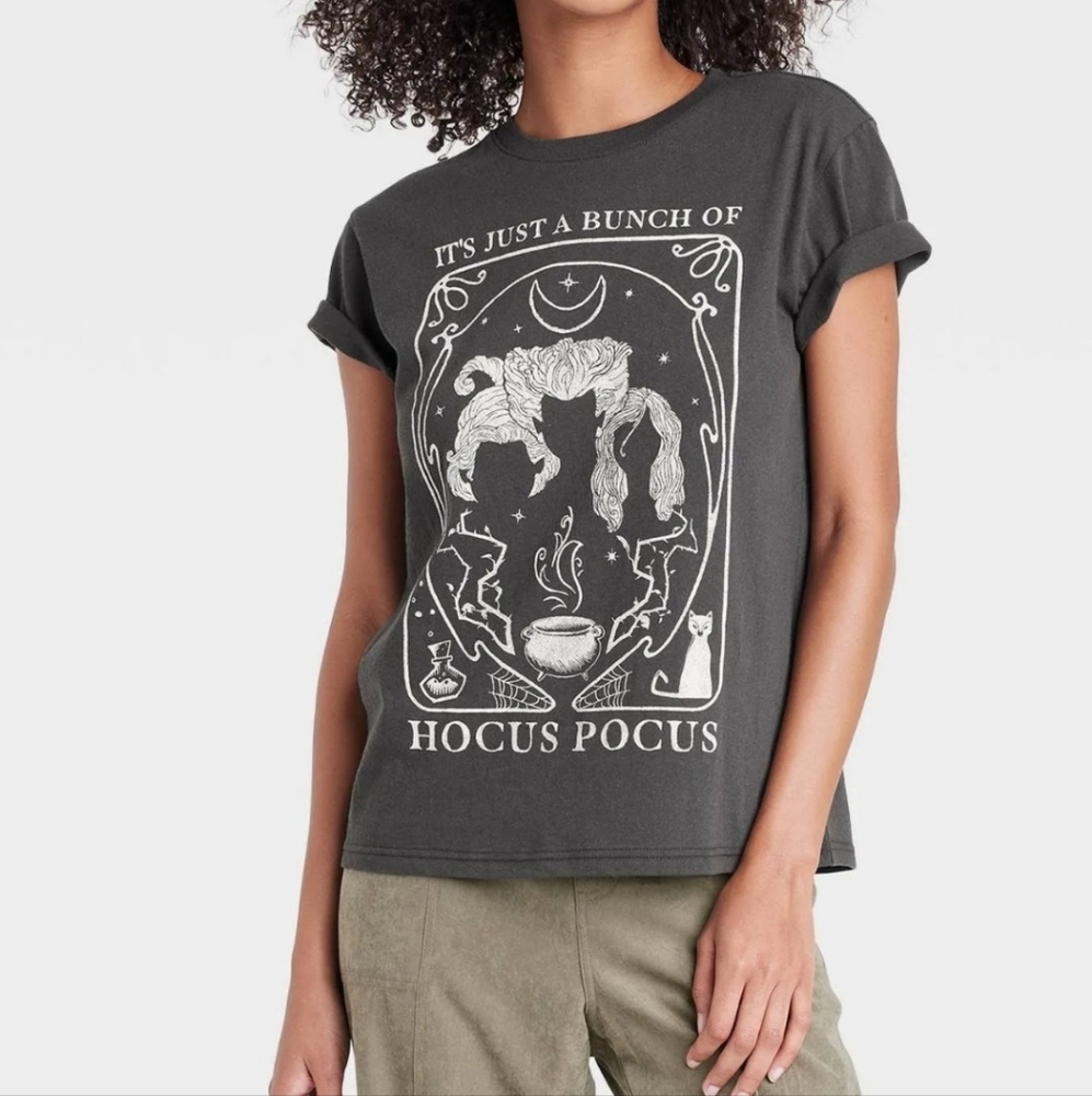 Disney Its‎ Just A Bunch Of Hocus Pocus Sanderson Sisters Tarot Card Graphic Tee
